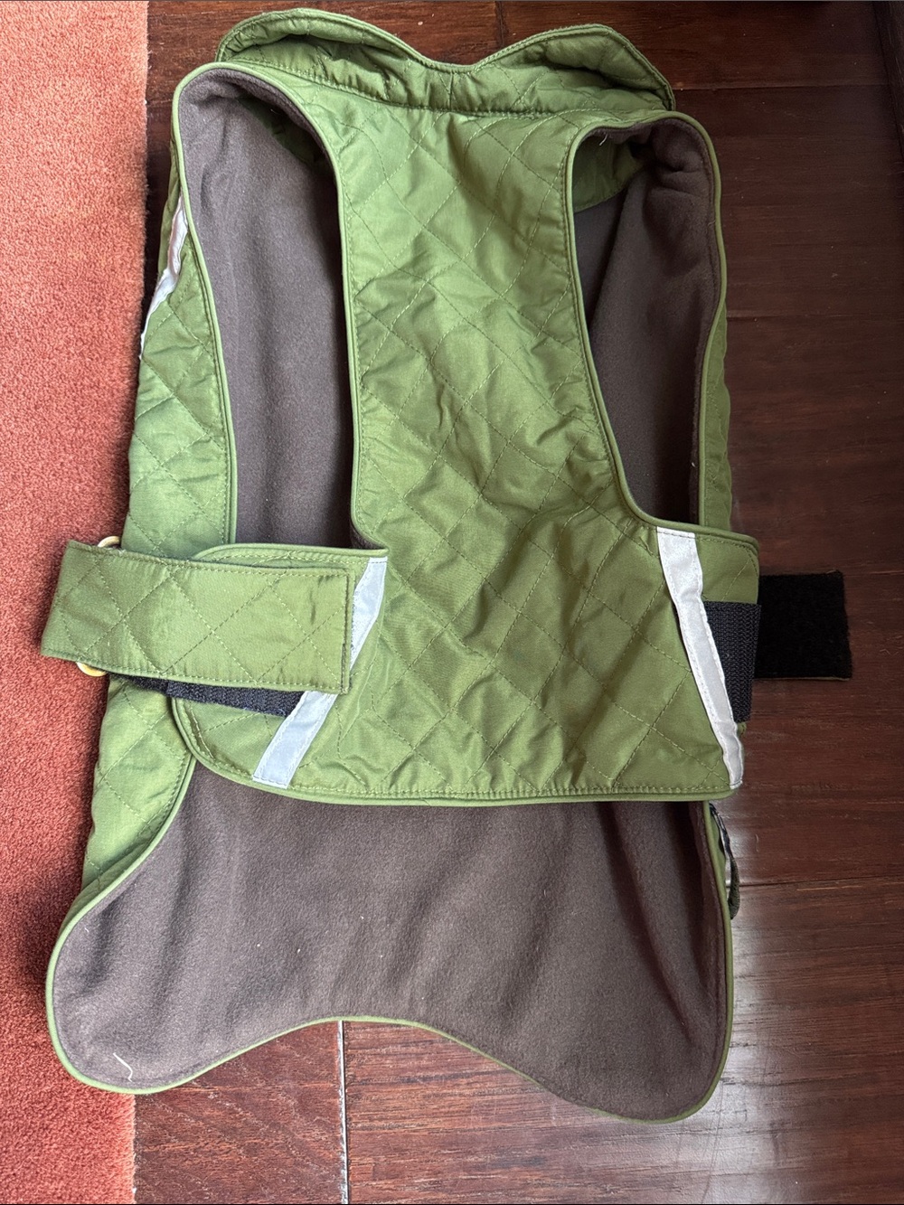 Lands End quilted  Olive Green Dog Coat